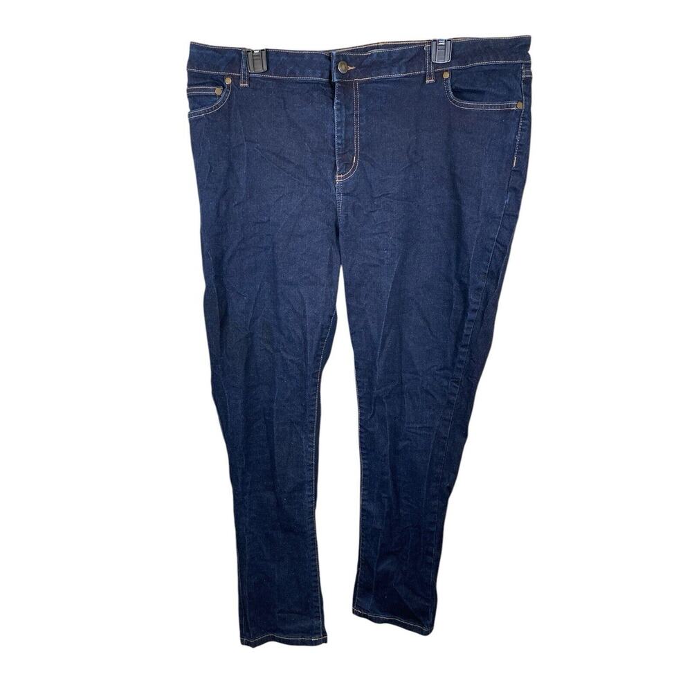 Woman Within 20W Womens Plus Size Blue Denim Jeans (37x27)